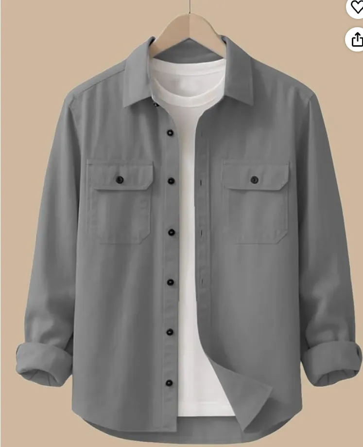 DEELMO Men’s Stylish Cotton Blend Casual Shirt || Full Sleeve Button-Down Shirt with Dual Flap Pockets || Comfortable Breathable Fabric || Perfect for Casual Office and Outing Wear